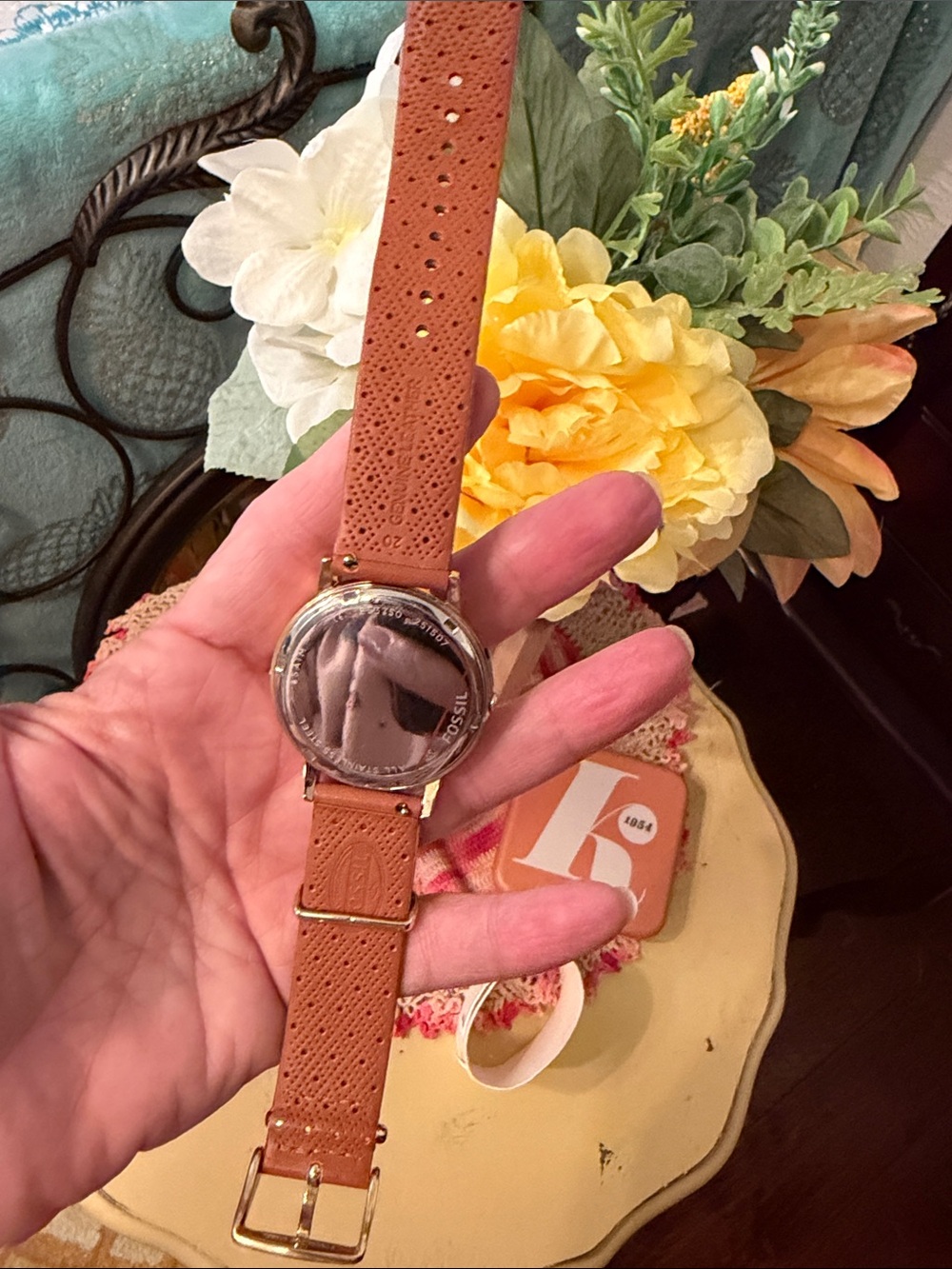 ⏱️⏱️⏱️BOGOHO⏱️⏱️Fossil Silver Dial Watch with Brown Leather Strap - Picture 5 of 10